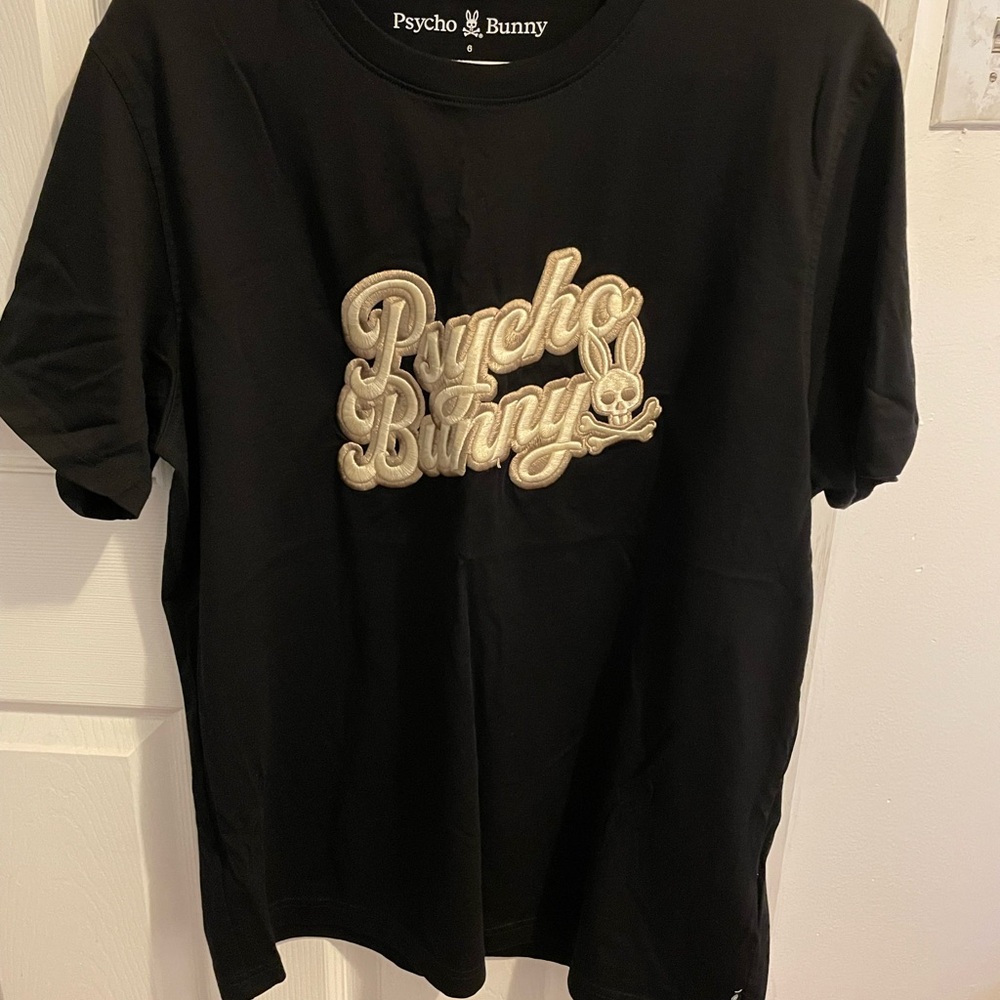 Psycho Bunny Charcoal Tee with White Logo